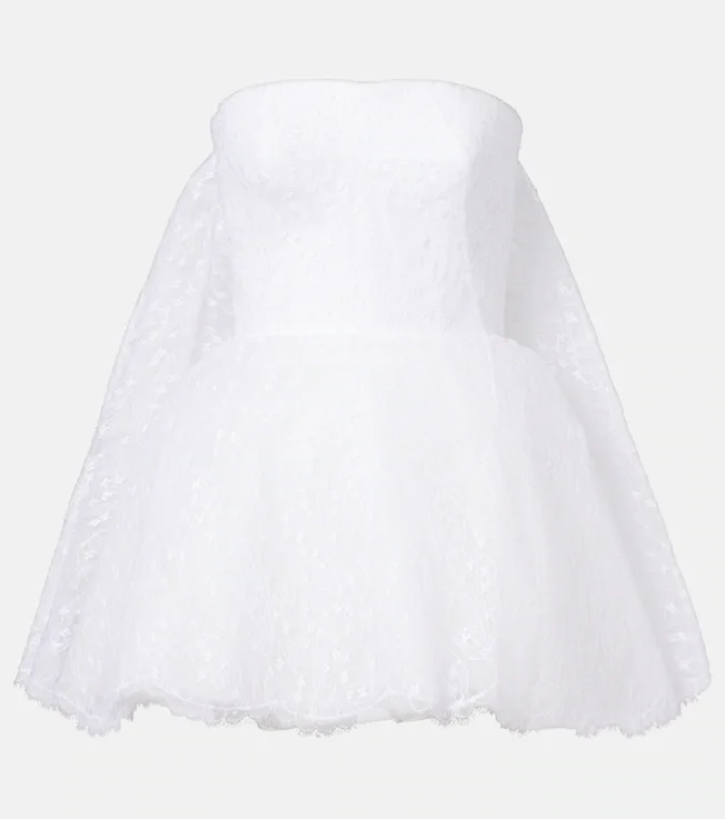 Caped lace bustier dress