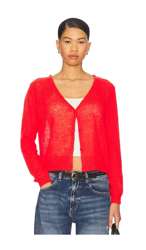 Popcorn-stitch cardigan in vintage wool