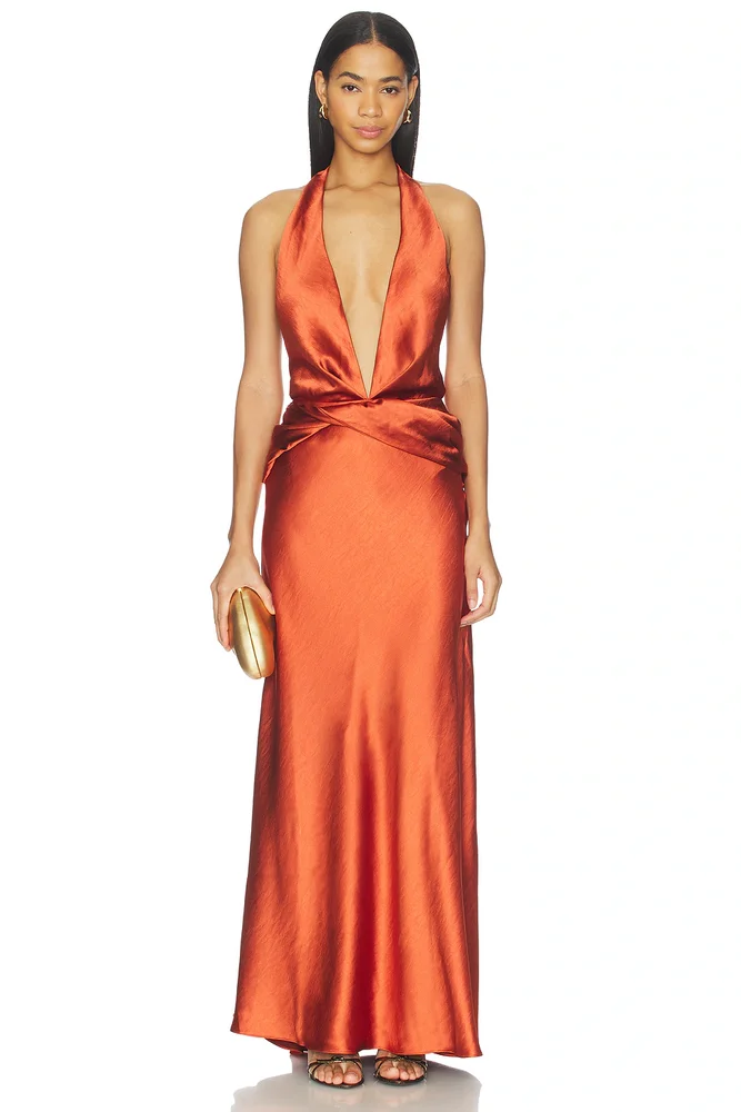 Francesca Dress in Rust