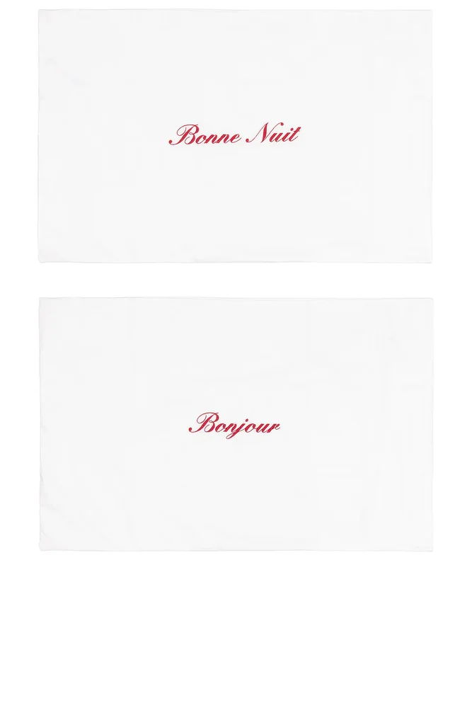Bonjour & Bonne Nuit Pillowcase Set