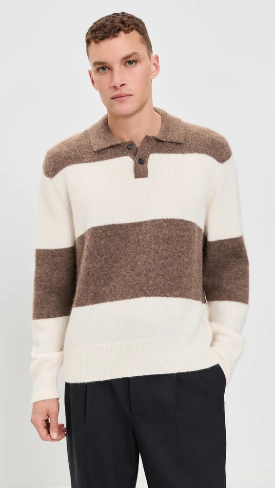 Brushed Knit Rugby Sweater (Natural)