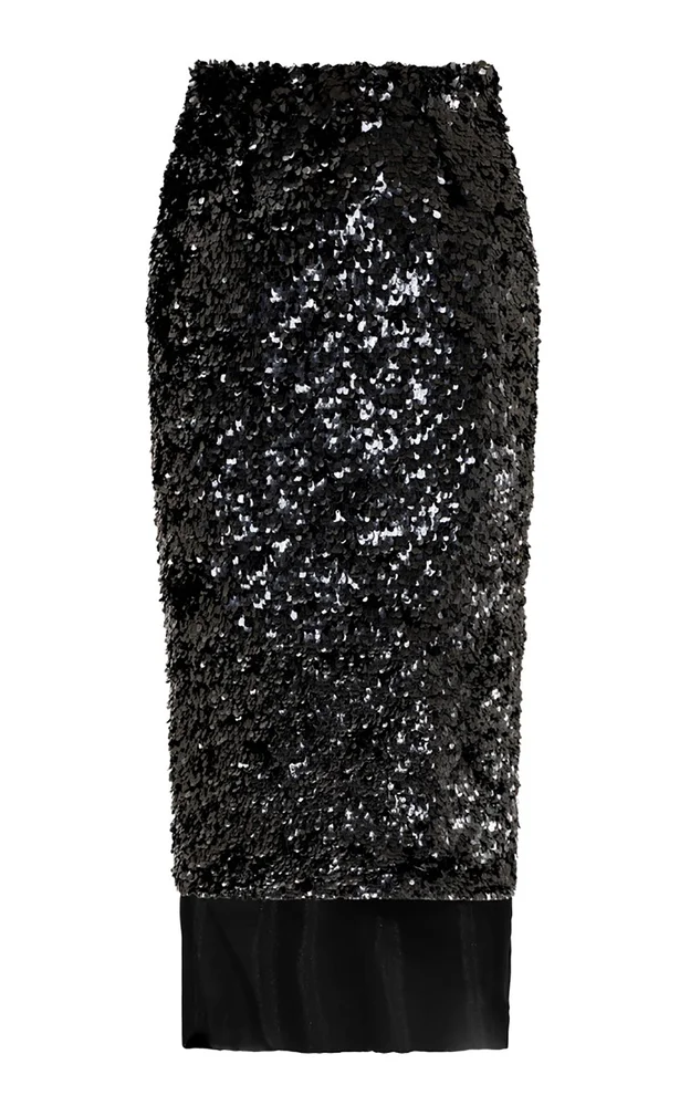 Obsidian Black Column Skirt