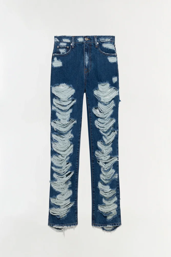 Erie High Waist Distressed Denim Pant