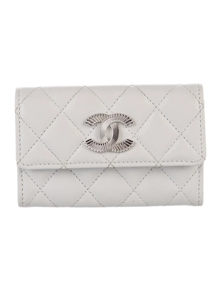 Flap Card Holder Interlocking CC Logo Wallet