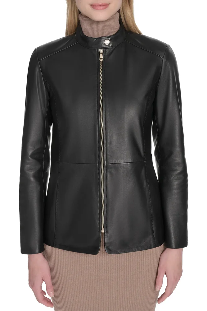 Leather Biker Jacket (Black)