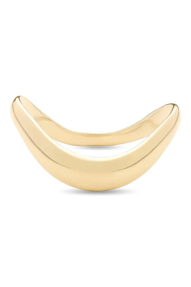 Skinny 14K Gold Curved Bubble Ring