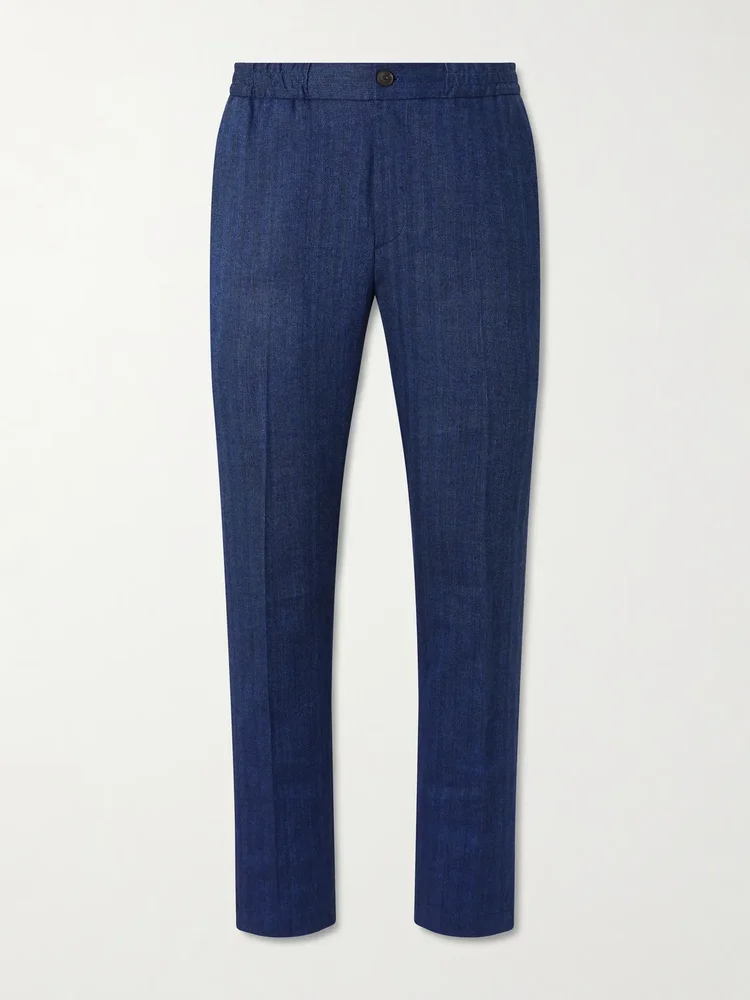 James Tapered Herringbone Linen-Blend Suit Trousers