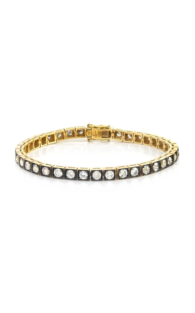Blackened 18K Yellow Gold Diamond Bracelet