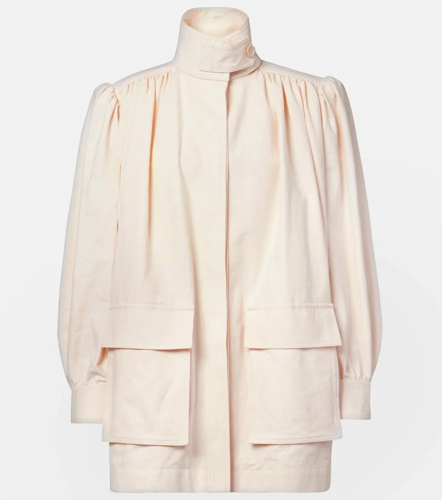 Gathered cotton canvas jacket