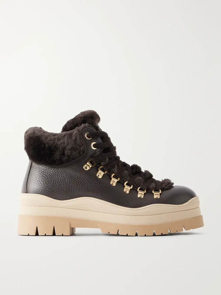 Arosa 9 shearling-trimmed leather ankle boots
