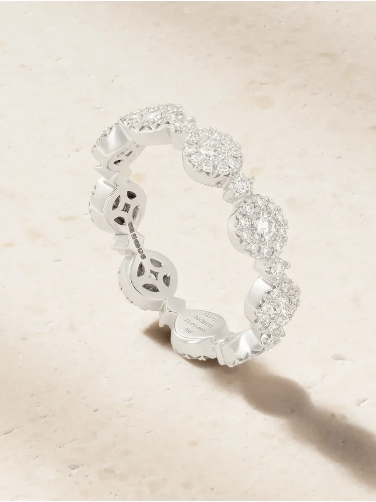 Triolette 18-karat white gold diamond ring