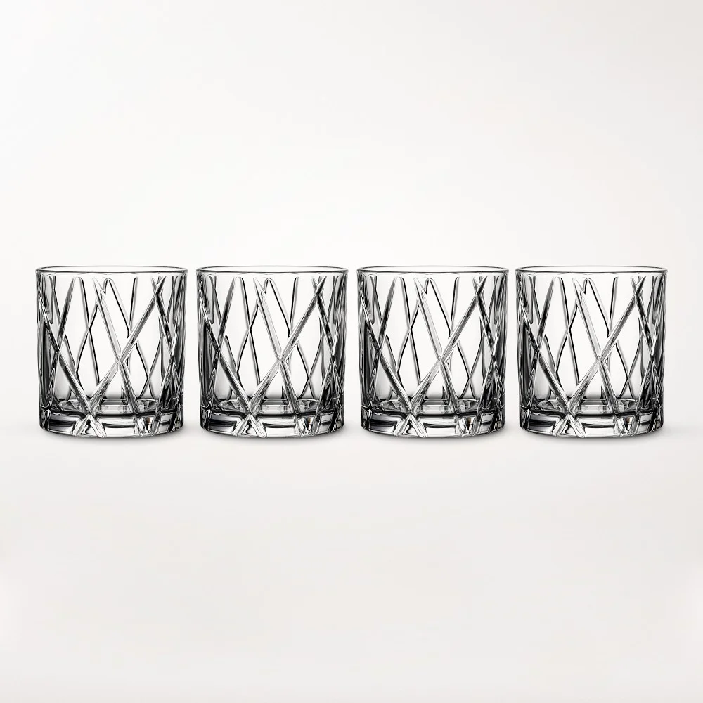 City Double Old Fashioned Glasses, Set of 4