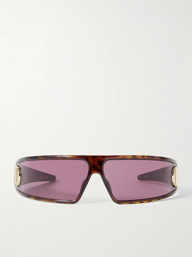 VeryDior M1U wrap-around tortoiseshell acetate sunglasses