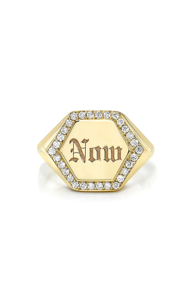 Now Signet 14K Yellow Gold Diamond Ring