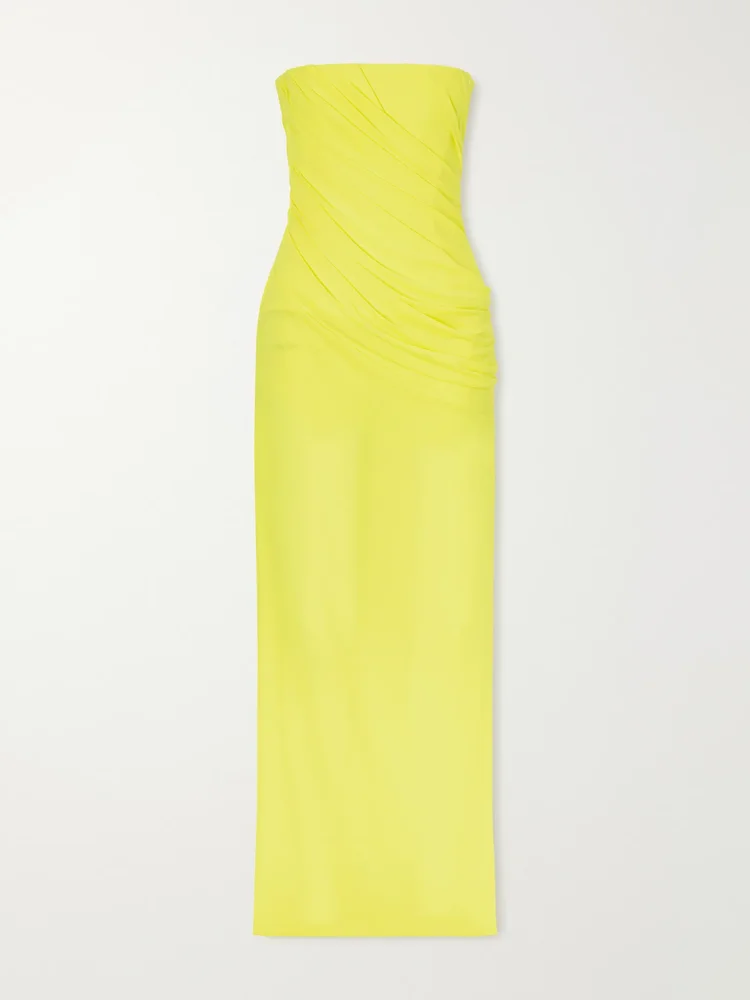 Draped mesh midi dress