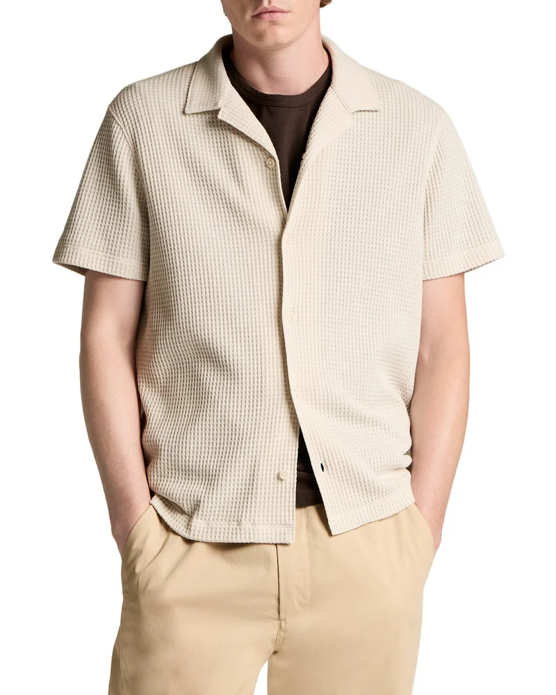 Macro Waffle Short Sleeve Button Down Shirt
