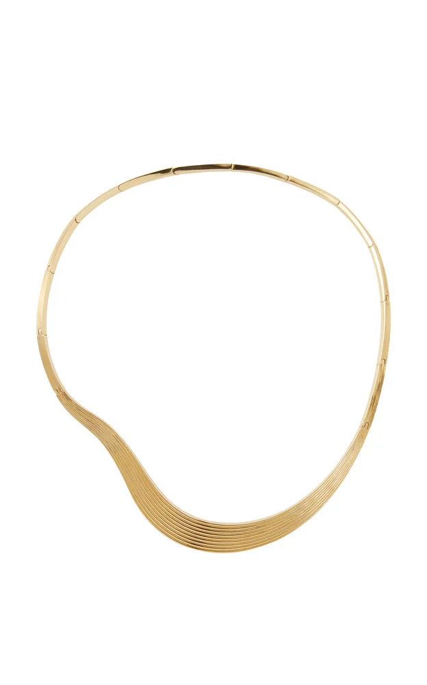Stream Lines Wavy 18K Yellow Gold Necklace