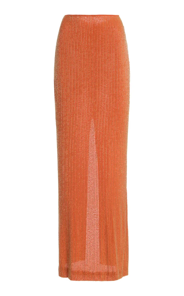 Exclusive La Isla Palma Beaded Knit Maxi Skirt