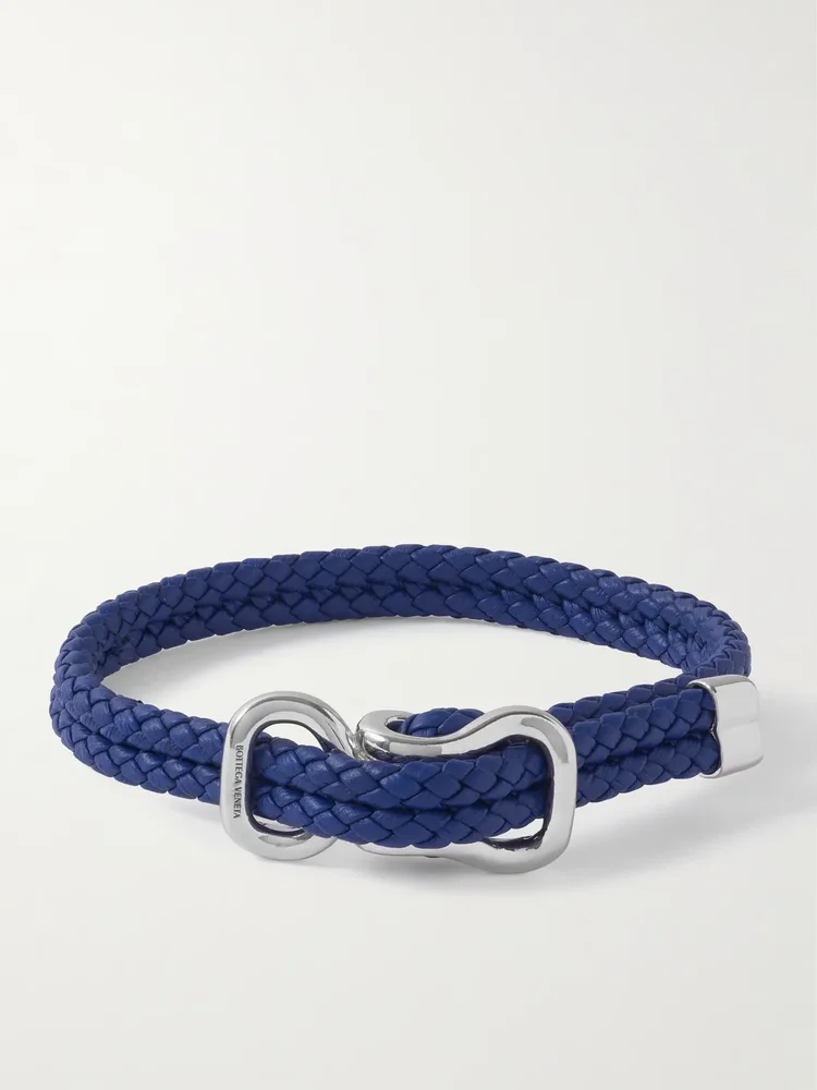 Braided Leather and Sterling Silver Bracelet