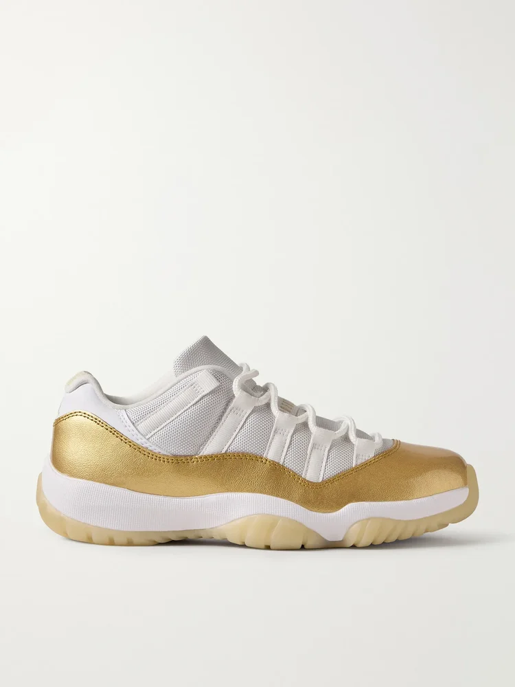 Air Jordan 11 Retro leather-trimmed mesh sneakers