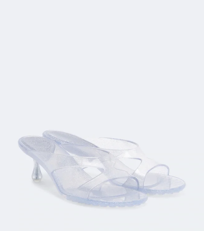 Jelly Drop glitter TPU mules