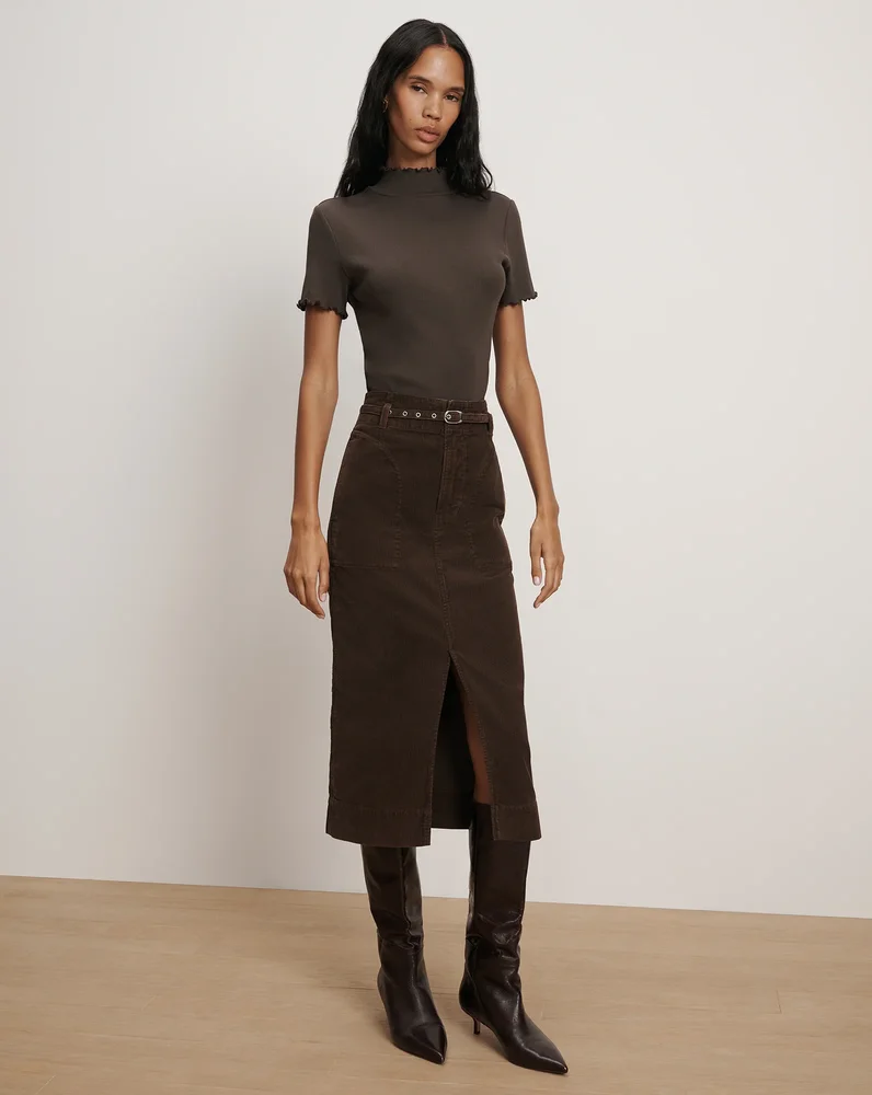 Veronica Beard Pavana Corduroy Midi Skirt