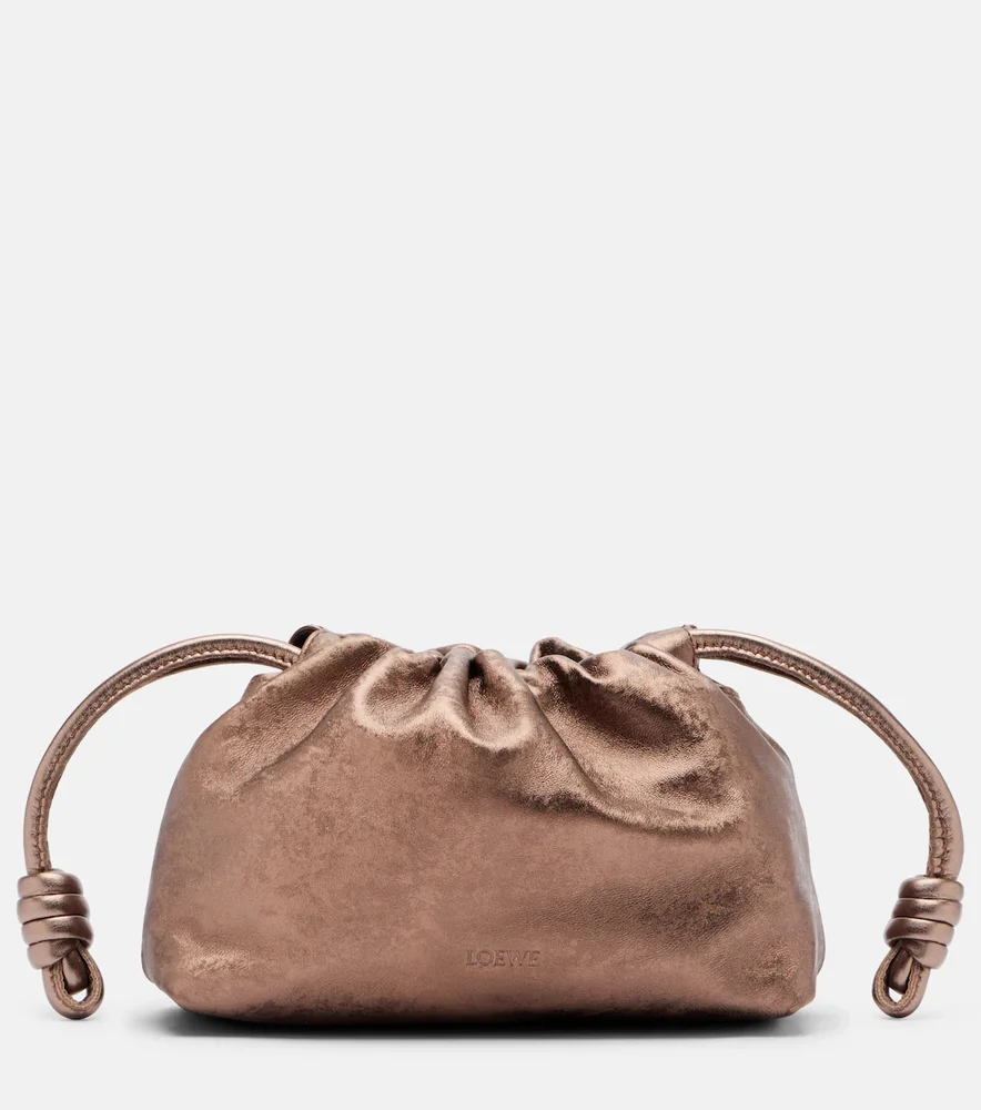 Flamenco Mini metallic leather clutch