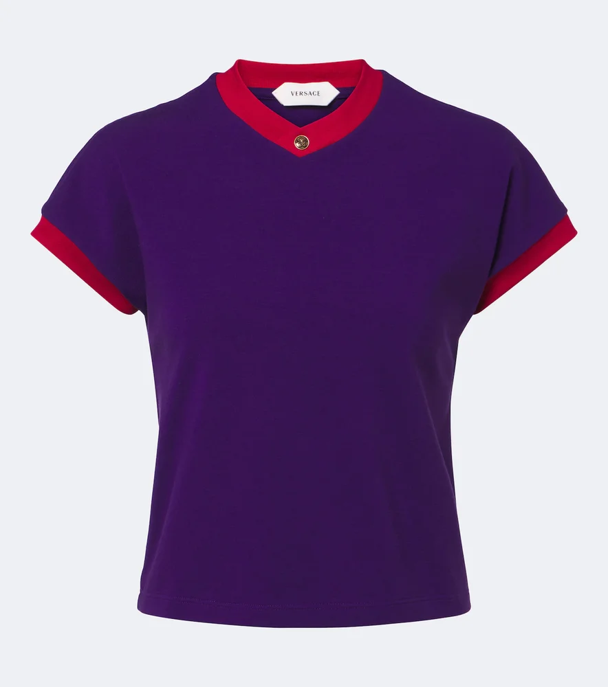 Medusa cotton-blend jersey T-shirt
