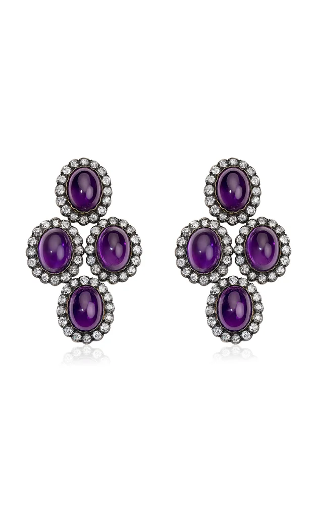 Girandole Amethyst Old Mine Ear Pendants