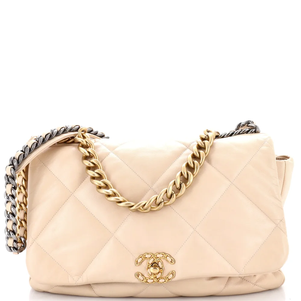 Pre-Owned 19 Flap Bag Quilted Leather Maxi