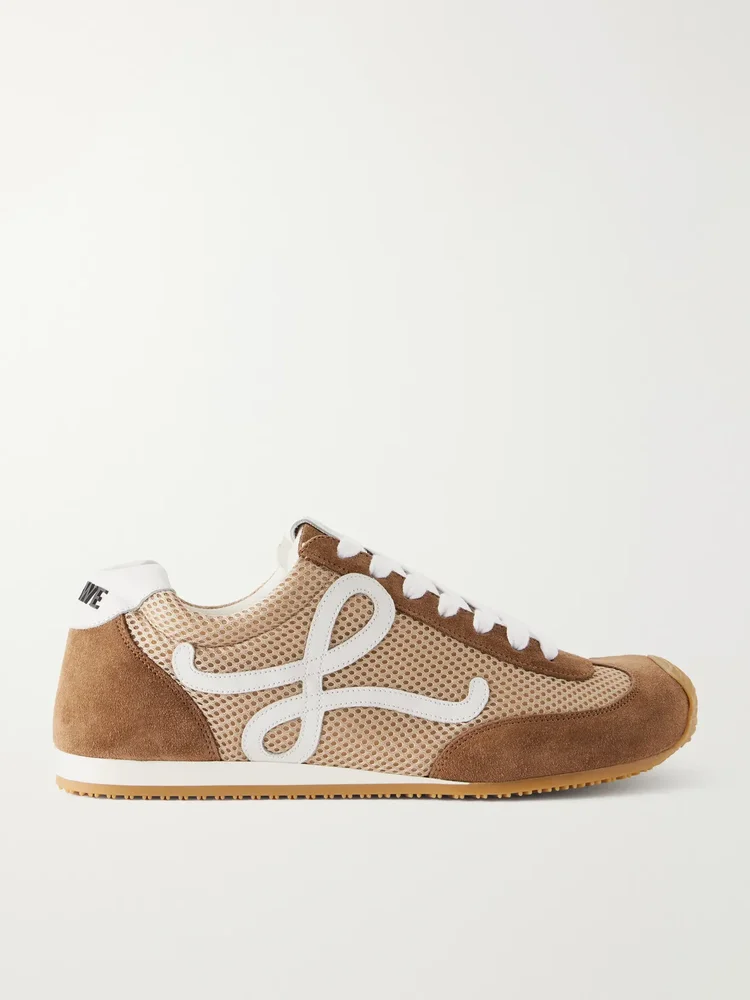 Ballet Runner 2.0 logo-appliquéd suede-trimmed mesh sneakers