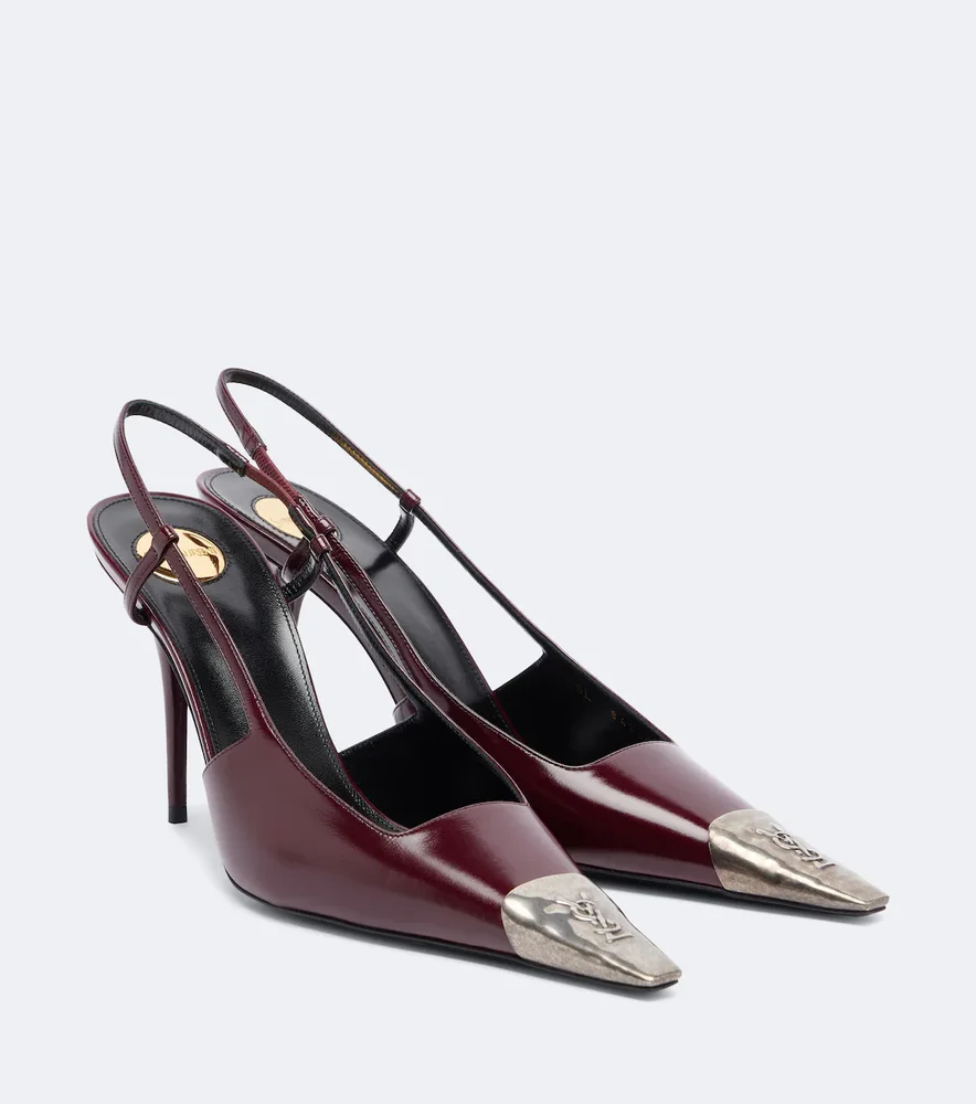 Jeanne leather slingback pumps