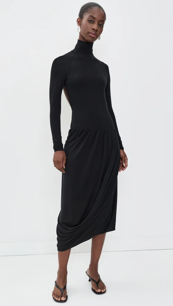 Jan Open Back Draped Dress