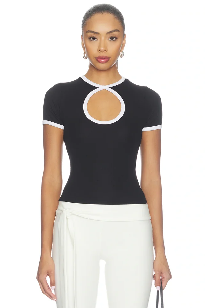 Keoni Shortsleeve Colorblock Keyhole Tee