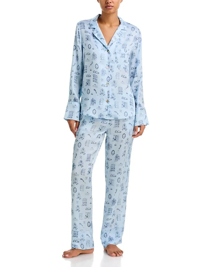 x Bloomingdale's Silk Toile Pajama Set - Exclusive