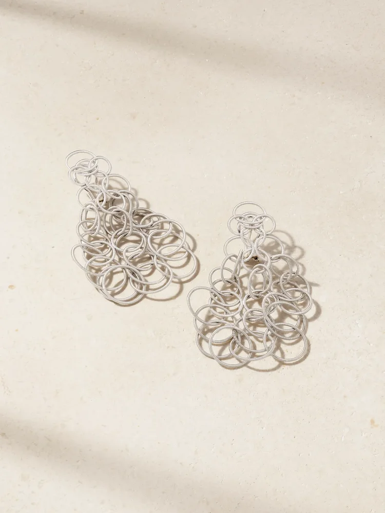 Hawaii 14-karat white gold earrings