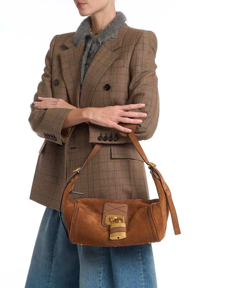 Paddington Shoulder Bag in Suede Calfskin