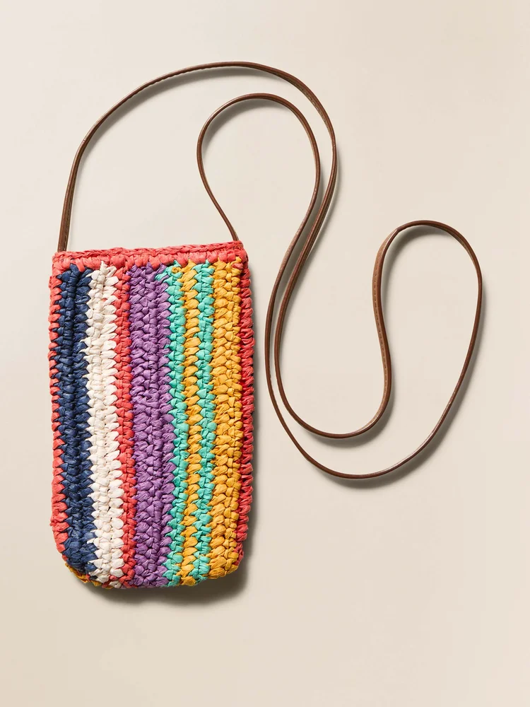Straw Stripe Crossbody - Rainbow Stripe