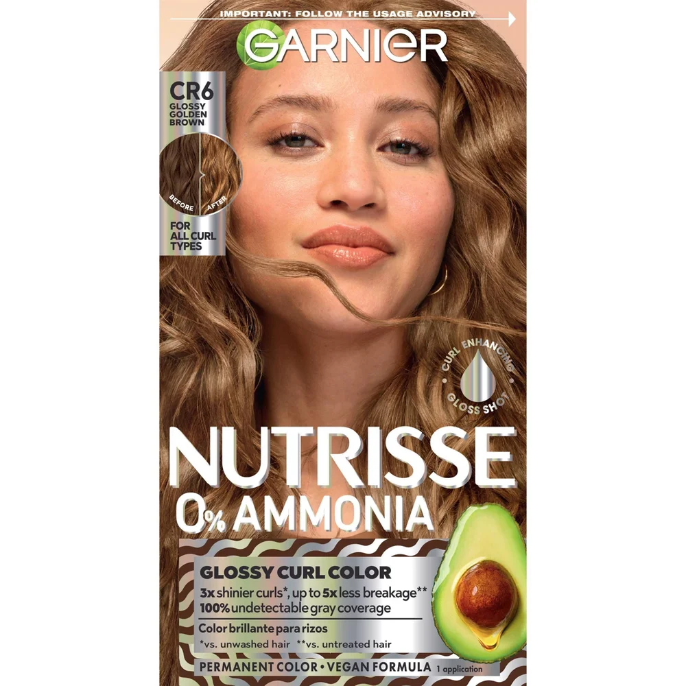 Nutrisse Curls Permanent Hair Color - CR6 - Glossy Golden Brown
