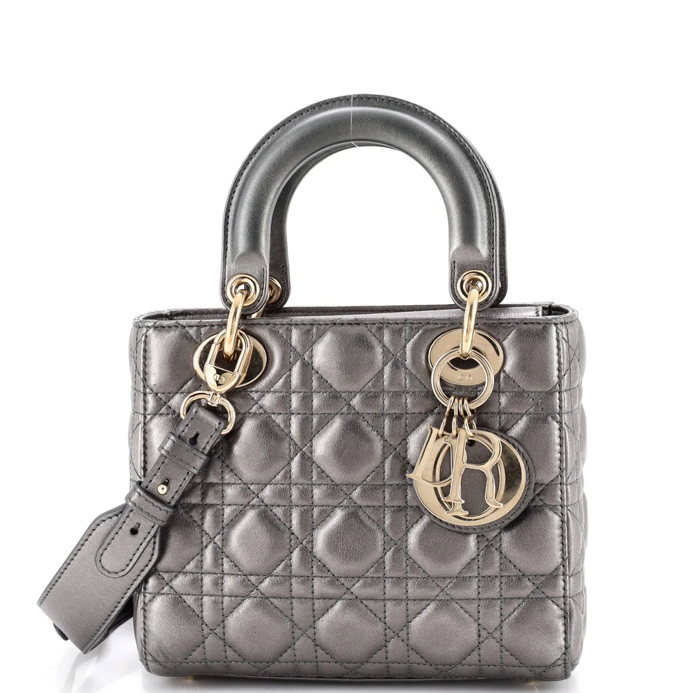 Pre-Owned My ABCDior Lady Dior Bag Metallic Cannage Quilt Leather