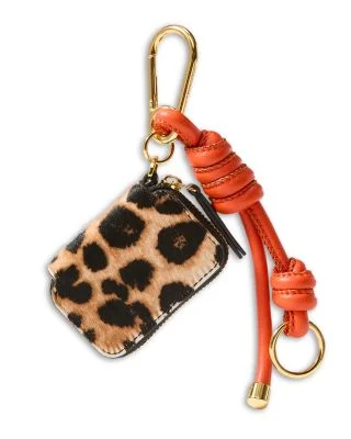 Veronica BeardLeopard Print Zip Pouch Bag Charm