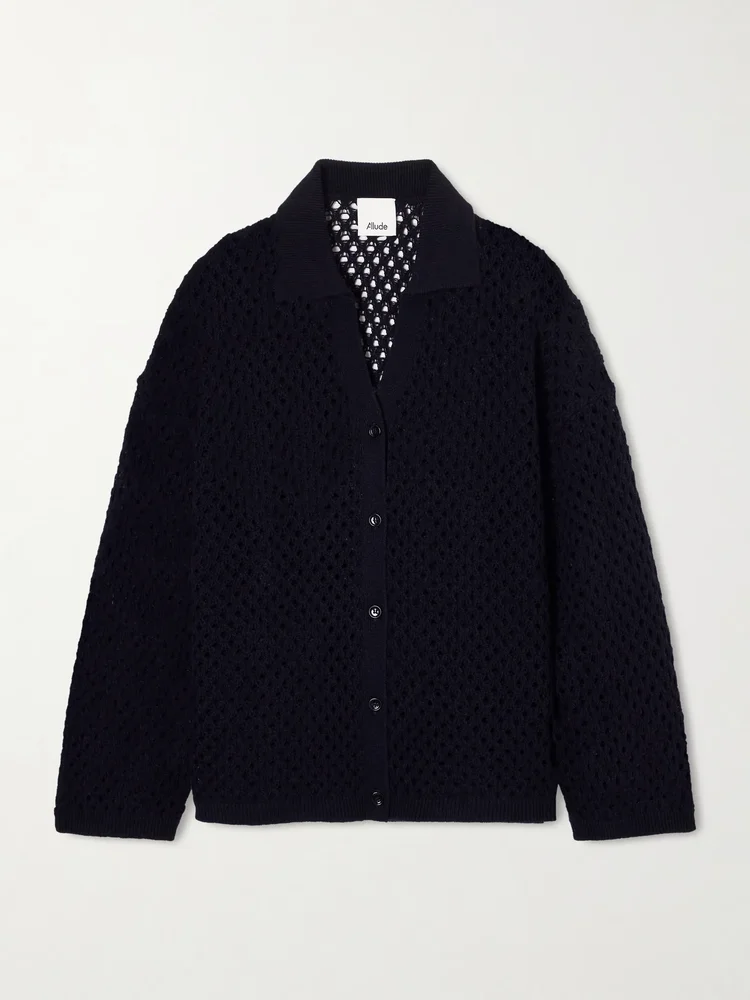 Open-knit wool and cashmere-blend overshirt
