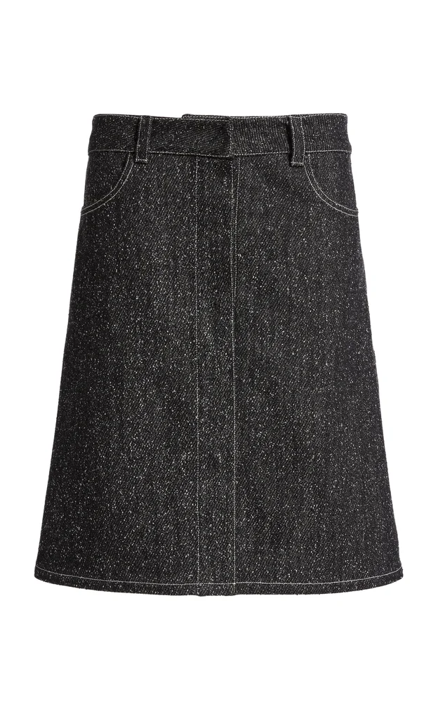Denim Tweed Pencil Skirt