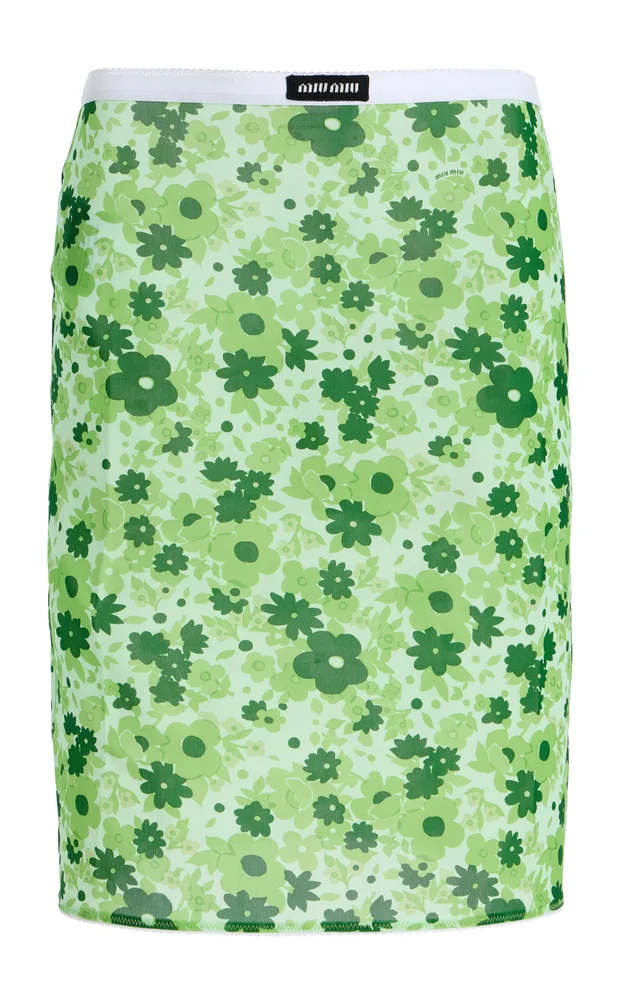 Floral Jersey Midi Skirt