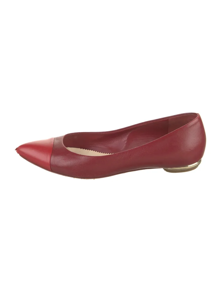 Pre-Owned Interlocking CC Logo Leather Flats
