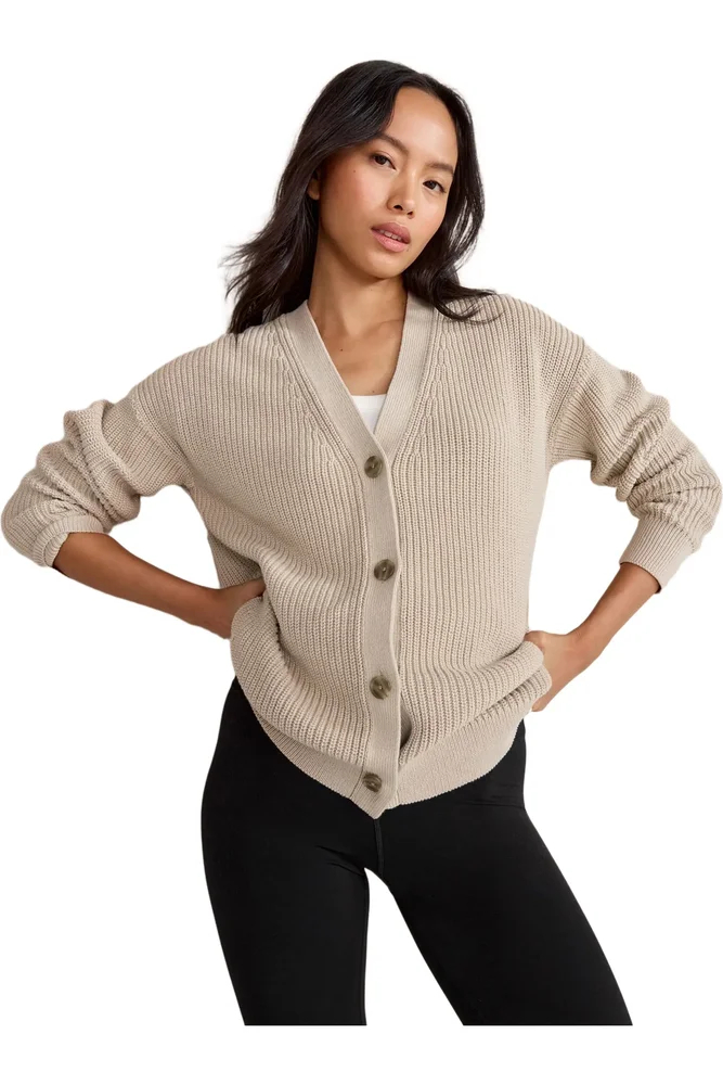 Organic Cotton Shaker Stitch Cardigan
