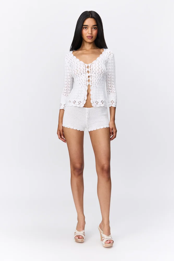 Scallop Knit Tie Short
