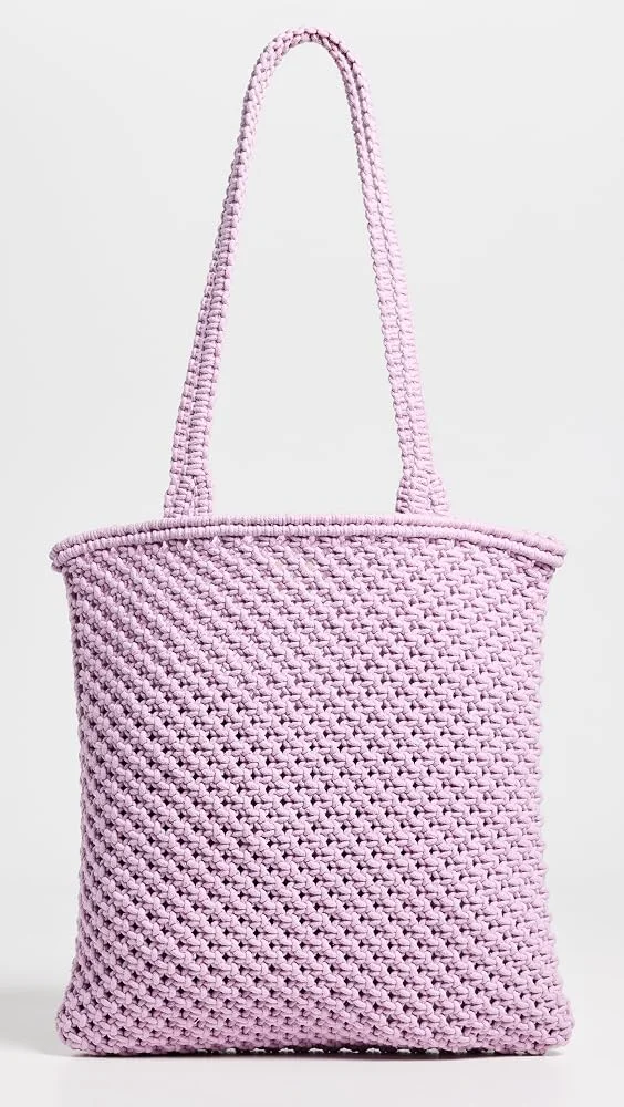 Sunwashed Macrame Shopper Tote