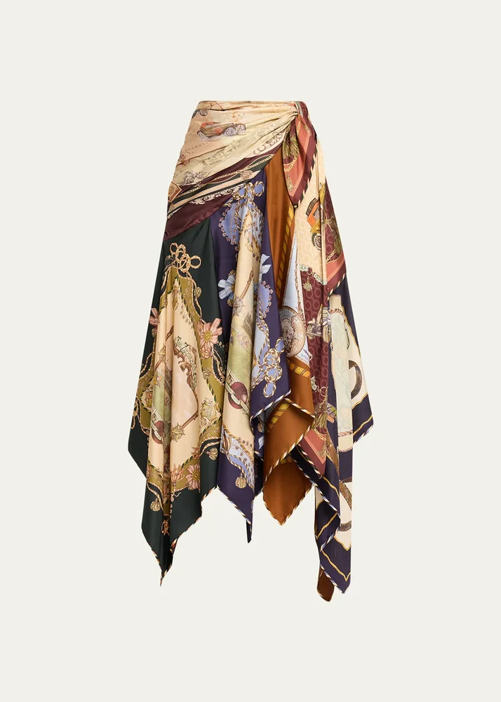 Valiant Draped Silk Scarf Skirt