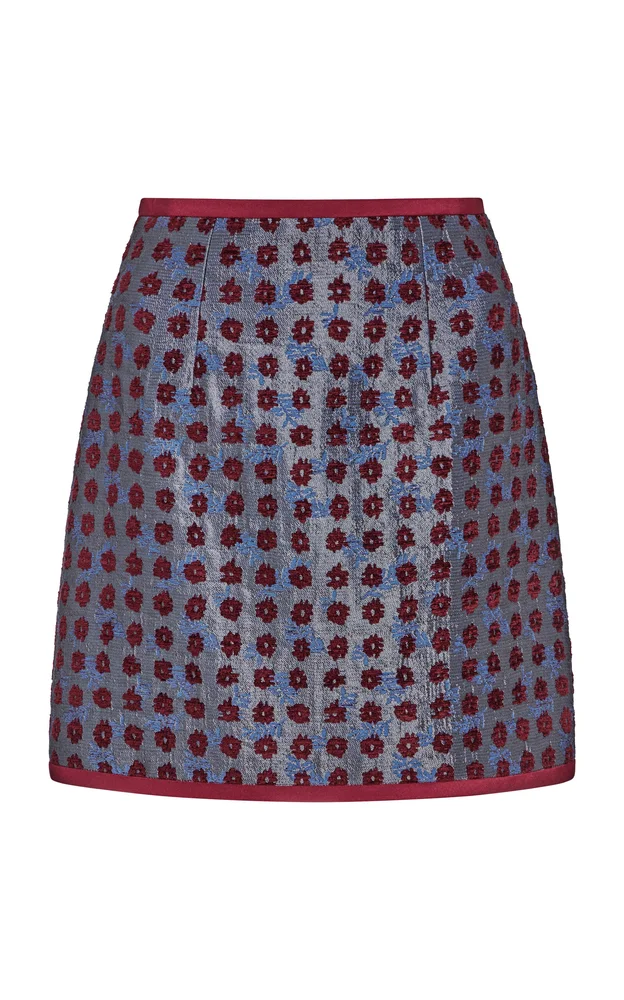 Linette Teal Tapestry Mini Skirt